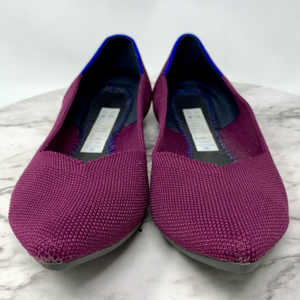 *No Insoles Rothys The Point Stretch Knit Orchid Ballet Flats 7.5 Retired Sporty - Picture 4 of 15
